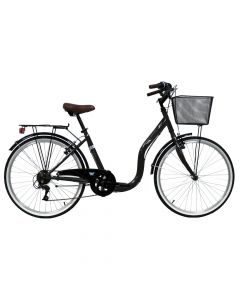 Bicycle 26ª, Denver, City bike, 6 speed, SHIMANO Tourney RD-TY21B, steel body, black color