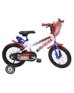 Children's bicycle, 16ª, Denver, Skate, white color, with auxiliary wheels