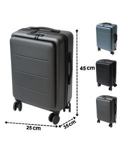Travel suitcase, Lux, polycarbonate, 18", W25 x D35 x H45 cm, mixed colors