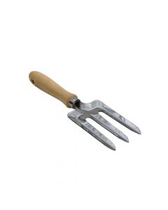 Mini fork for planting flowers, wooden handle, metal structure