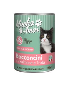 Canned food for cats, Muchoamor, with salmon, 405 g