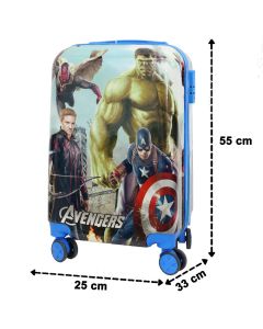 Valixhe udhëtimi për fëmijë, Marvel, polipropilen, 20", W25 x D33 x H55 cm, me dizenjo