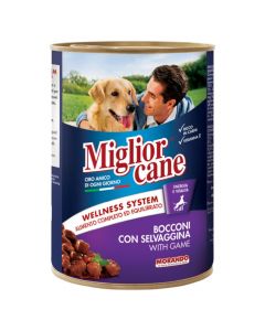Canned food for dogs, Miglior Cane, 405 g, with game meat