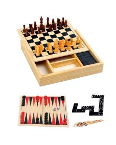 Fun game, Board Games, 37.5x19.5x37.5cm, 4 in 1, wooden material