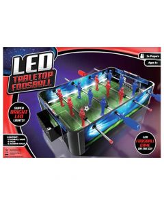 Table football game, 48.5x30x8.5 cm, MDF material with LED lighting.