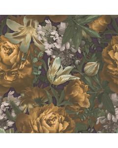 Wallpaper, As Creation, Pintwalls, Floral, 10.05 m x 0.53 m, purple, green, brown, 385092