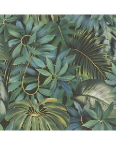 Wallpaper, As Creation, Pintwalls, Botanical & jungle, 10.05 m x 0.53 m, green, black, 387202