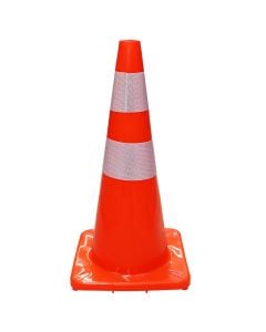 Safety cone with reflective strips, 70x34x34 cm
