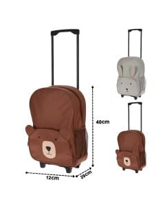 Children's travel suitcase, polyester, W12 x D29 x H40 cm, mixed colors, with design