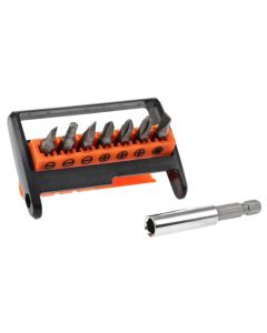 Screwdriver bit set and adapter, FX Tools, PH1, PH2, PH3, H4, 4,5,6 mm, 8 pieces