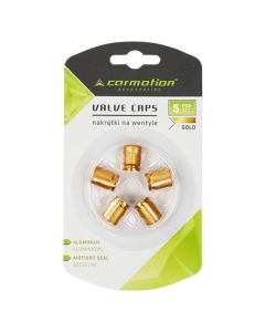 Tire valve caps, CM-63477, aluminum, gold color, 5 pieces