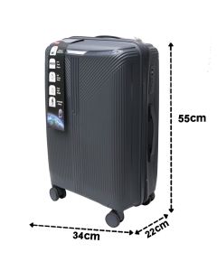 Valixhe udhëtimi, polipropilen, 20", W34 x D22 x H55 cm, ngjyrë gri e errët