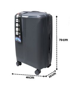 Valixhe udhëtimi, polipropilen, 28", W46 x D29 x H70 cm, ngjyrë gri e errët