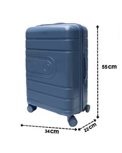Valixhe udhëtimi, polipropilen, 20", W34 x D22 x H55 cm, ngjyrë blu e errët