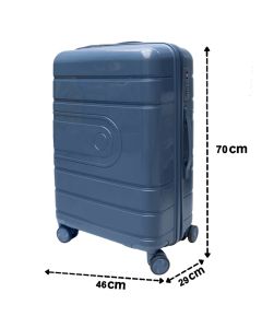 Valixhe udhëtimi, polipropilen, 28", W46 x D29 x H70 cm, ngjyrë blu e errët