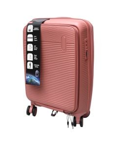 Travel suitcase, polypropylene, 20", expandable, rose gold color