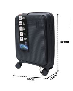 Valixhe udhëtimi, polipropilen, 20", W33 x D23 x H52 cm, e zgjerueshe, ngjyrë gri e errët