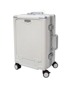 Travel suitcase, polypropylene, 20", white