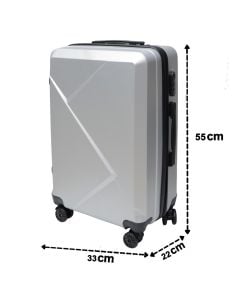 Travel suitcase, ABS, 20", W33 x D22 x H55 cm, light gray