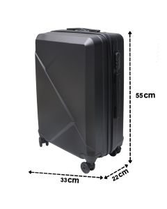 Valixhe udhëtimi, ABS, 20", W33 x D22 x H55 cm, ngjyrë e zezë