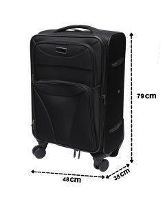 Valixhe udhëtimi, tekstile, 28", W48 x D38 x H79 cm, ngjyrë e zezë