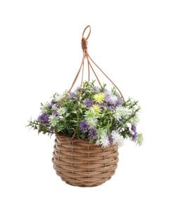 Artificial hanging basket, Giardino Verde, Houttuynia Cordata, 32x23cm, 0.21 kg, 76 leaves