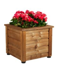 Wooden pots, KVADRANT 45, 43x43xH38 cm, wood, chestnut color