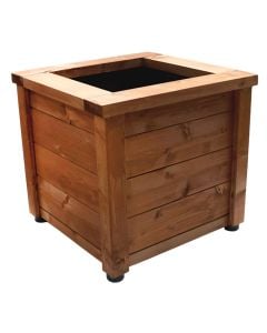 Wooden pots, KVADRANT 45, 43x43xH38 cm, wood, chestnut color