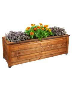 Wooden pots, TRIO 120, 116x43xH40 cm, 43x43xH38 cm, wood, chestnut color