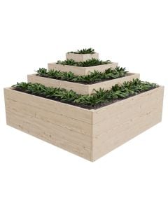 Wooden pots, Raised bed BASIC - CORNER, 120x120xH70 cm, wood, neutral color