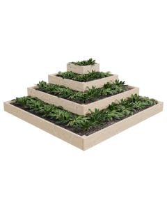 Wooden pots, Raised bed BASIC - CORNER low, 120x120xH40 cm, wood, neutral color