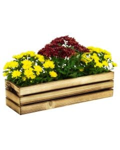 Wooden pots, Flower box BOX 40, 42x19xH17 cm, wood, charred color