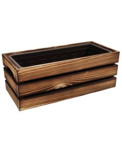 Wooden pots, Flower box BOX 40, 42x19xH17 cm, wood, charred color