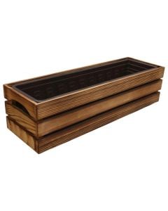 Wooden pots, Flower box BOX 60, 61x19xH17 cm, wood, charred color