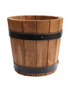 Wooden pots, Flower pot BUCKET, 28x26 cm, wood, oak color
