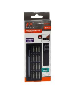 24-in-1 screwdriver set Fx tools, Includes PH, Torx, Hexagonal, Y and U tips.