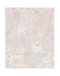 Wallpaper, AS-Creation, Natural Living, 10.05x0.53 m, Cottage, Floral, Blue, Cream, Green, Grey, Pink