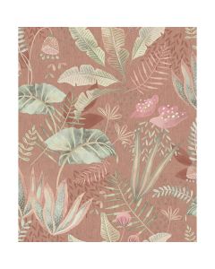 Wallpaper, AS-Creation, Famous Garden, 10.05x0.53 m, Floral, Beige, Green, Orange, Pink