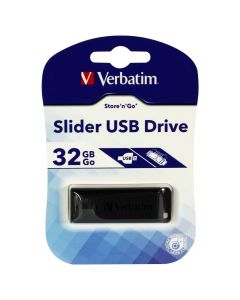USB 32GB, 2.0 VERBATIM PenDrive Swivel, (e zezë)