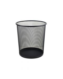 Circular metallic wastebasket black 24x29.5x33.5cm