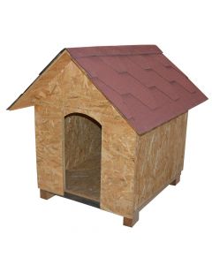 Kolibe për qen, 72 x 100 x 83 cm, me pllake OSB dhe dru pishe, çati e kuqe