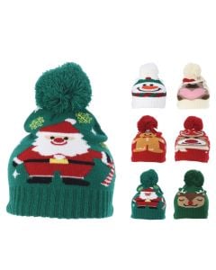 Christmas motif hood for children, acrylic-polyester, 6 different motifs