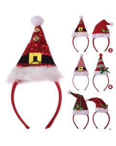 Headband with Santa's hood, polyester, different motifs, 26 cm