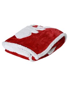 Blanket with Christmas motifs, polyester, red color, L130 x W170 x H1.8 cm