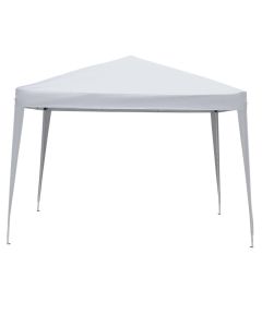 Foldable gazebo, metal structure, polyester textile, white color, 3x3xH2.5 m