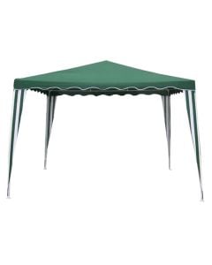 Gazebo, metal structure, polyester textile, green color, 3x3xH2.5 m