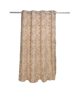Full curtain with rings, 100% polyester, jacquard, beige, 140x260 cm
