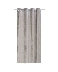 Full curtain with rings, 100% polyester, jacquard, grey, 140x260 cm