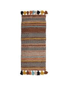 Fringe rug, chenille/cotton, multicolored, 55x120 cm