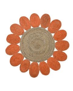 Circular rug, 100% sea grass, terra/beige, Dia. 90 cm